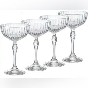 New in box! Set of 4 Bormioli Rocco cocktail coupe glasses